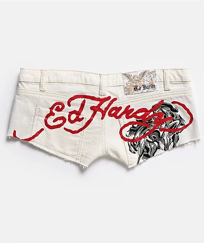 Ed Hardy Horses Ivory Micro Shorts