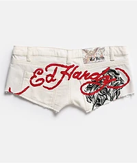 Ed Hardy Horses Ivory Micro Shorts