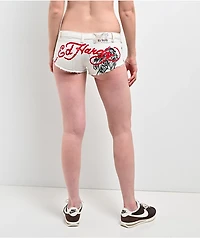 Ed Hardy Horses Ivory Micro Shorts