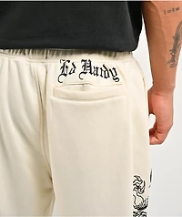 Ed Hardy Japan Dragon Ivory & Black Sweatpants