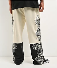 Ed Hardy Japan Dragon Ivory & Black Sweatpants