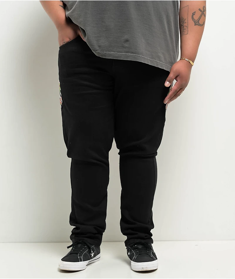 Ed Hardy Japan Lion Slim Straight Black Denim Jeans
