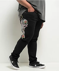 Ed Hardy Japan Lion Slim Straight Black Denim Jeans