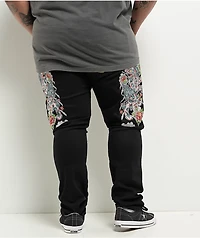 Ed Hardy Japan Lion Slim Straight Black Denim Jeans