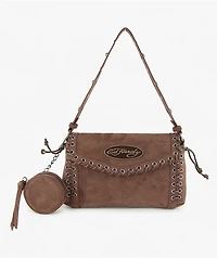 Ed Hardy Jeri Flap Brown Shoulder Bag