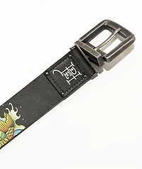 Ed Hardy Koi & Skull Reversible Black White Belt