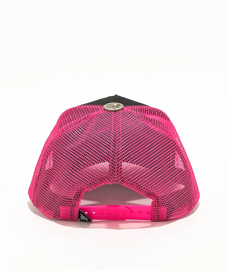 Ed Hardy Koi Fish Black & Pink Trucker Hat