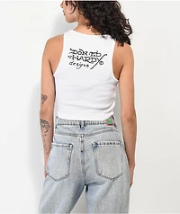 Ed Hardy Koi Fish Ribbed Crop Tank Top