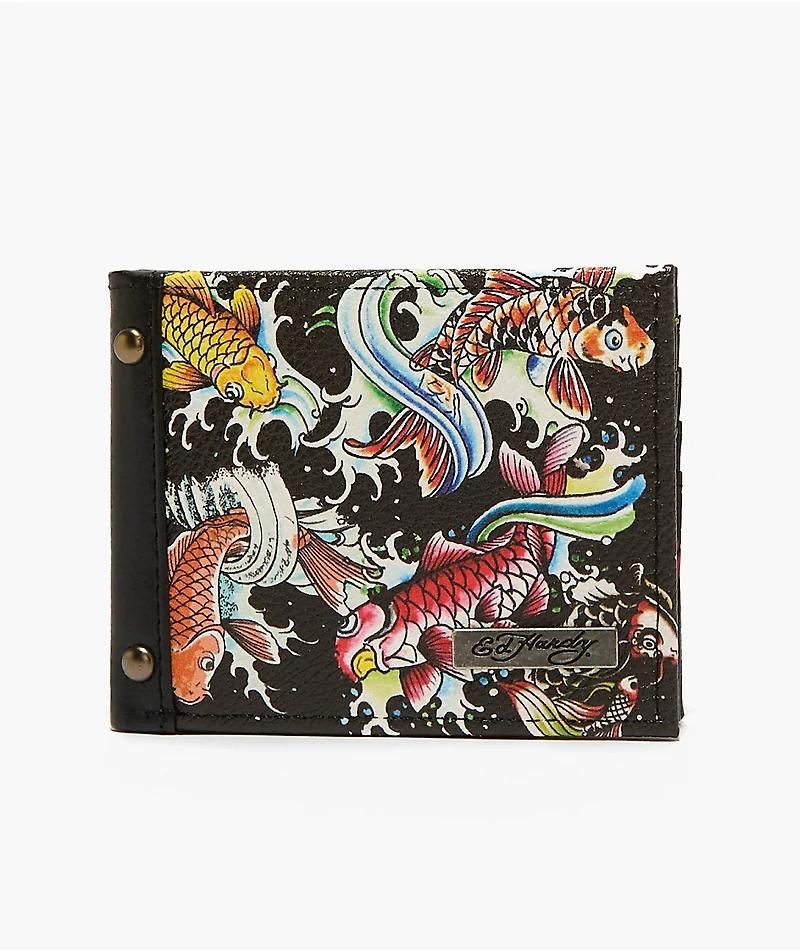 Ed Hardy Koi Studded Wallet