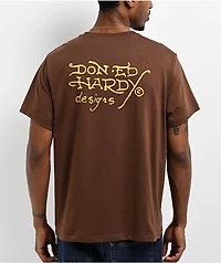 Ed Hardy LKS Skull Brown T-Shirt