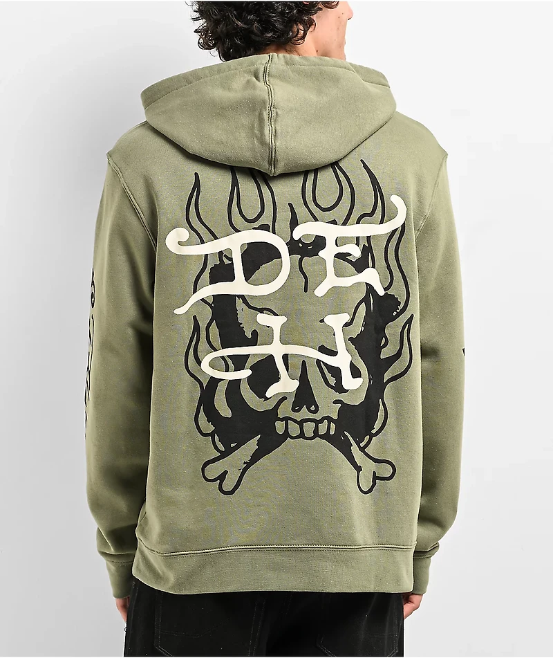 Ed Hardy LKS Skull Green Hoodie