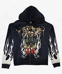 Ed Hardy Lord Sunfade Navy Zip Hoodie