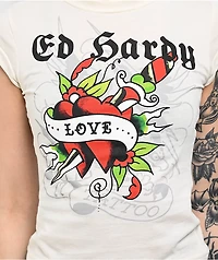 Ed Hardy Love Dagger Ivory T-Shirt