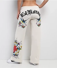 Ed Hardy Love Kills Slowly Birds Ivory Sweatpants