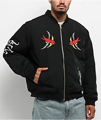 Ed Hardy Love Kills Slowly Black Bomber Jacket