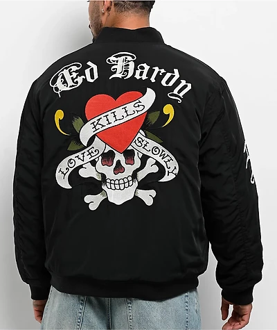 Ed Hardy Love Kills Slowly Black Bomber Jacket