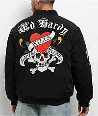 Ed Hardy Love Kills Slowly Black Bomber Jacket