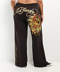 Ed Hardy Love Kills Slowly Espresso Brown Sweatpants