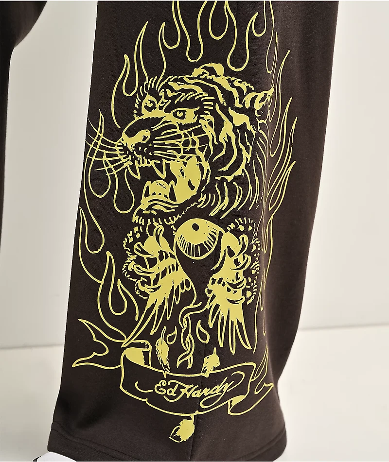 Ed Hardy Love Kills Slowly Espresso Brown Sweatpants