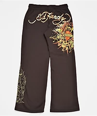 Ed Hardy Love Kills Slowly Espresso Brown Sweatpants