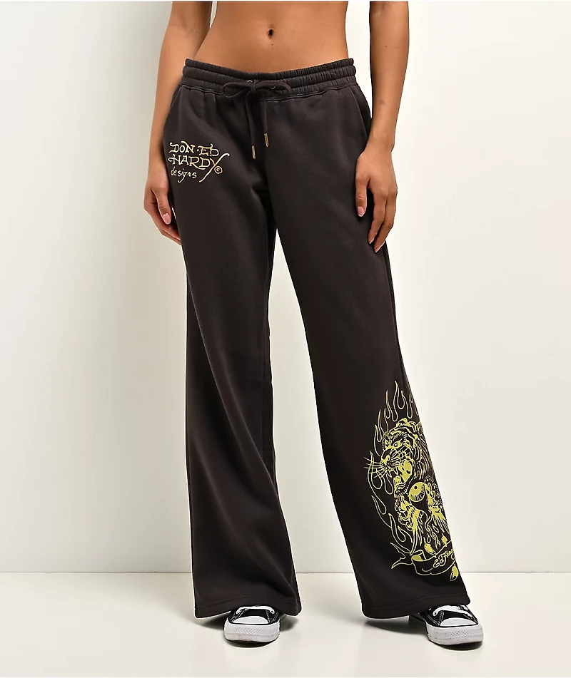 Ed Hardy Love Kills Slowly Espresso Brown Sweatpants