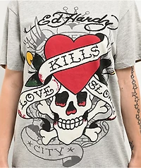 Ed Hardy Love Kills Slowly Grey T-Shirt