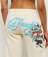 Ed Hardy Love Kills Slowly Heart Ivory Sweatpants