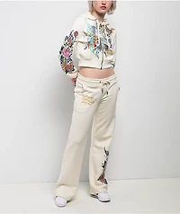 Ed Hardy Love Kills Slowly Heart Ivory Sweatpants