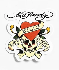 Ed Hardy Love Kills Slowly Skull Sticker