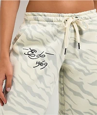 Ed Hardy Love Kills Slowly Zebra Natural Sweatpants