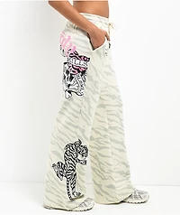 Ed Hardy Love Kills Slowly Zebra Natural Sweatpants