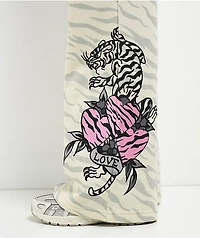 Ed Hardy Love Kills Slowly Zebra Natural Sweatpants