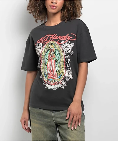 Ed Hardy Mary Charcoal T-Shirt