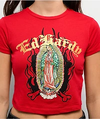 Ed Hardy Mary Cherry Red Crop T-Shirt