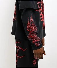Ed Hardy Mary Dragons Black 2fer Long Sleeve T-Shirt