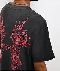 Ed Hardy Mary Dragons Black Boxy Crop T-Shirt