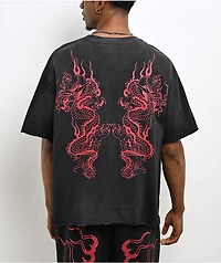 Ed Hardy Mary Dragons Black Boxy Crop T-Shirt