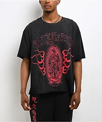 Ed Hardy Mary Dragons Black Boxy Crop T-Shirt