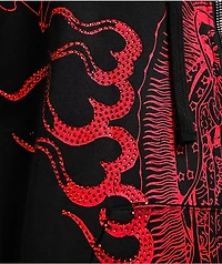 Ed Hardy Mary Dragons Black Boxy Crop Zip Hoodie