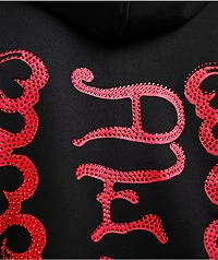 Ed Hardy Mary Dragons Black Boxy Crop Zip Hoodie