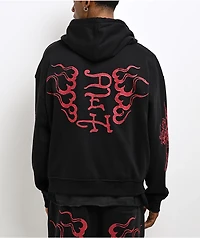 Ed Hardy Mary Dragons Black Boxy Crop Zip Hoodie