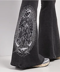 Ed Hardy Mary Mineral Grey Flare Sweatpants