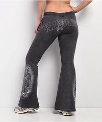 Ed Hardy Mary Mineral Grey Flare Sweatpants