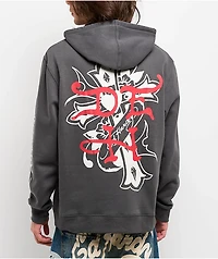 Ed Hardy Mary Rhinestone Charcoal Hoodie
