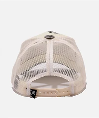 Ed Hardy Mary Rhinestone Ivory Trucker Hat