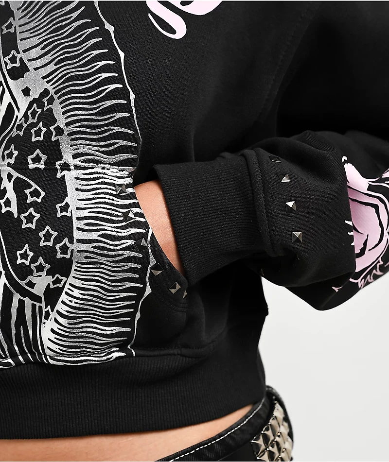 Ed Hardy Mary Studded Black Hoodie