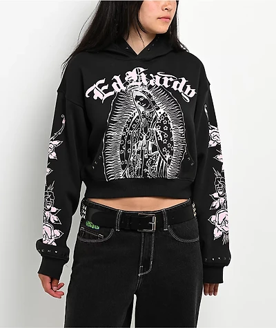 Ed Hardy Mary Studded Black Hoodie