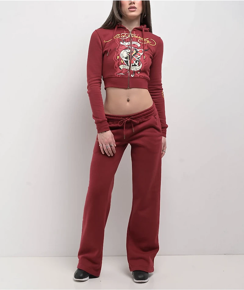 Ed Hardy Mi Amore Wine Sweatpants