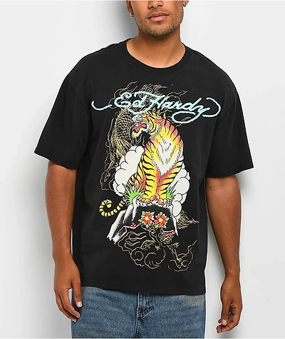 Ed Hardy Mountain Tiger Black T-Shirt