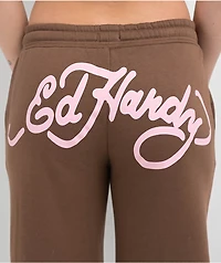 Ed Hardy Mountain Tiger Brown Sweatpants